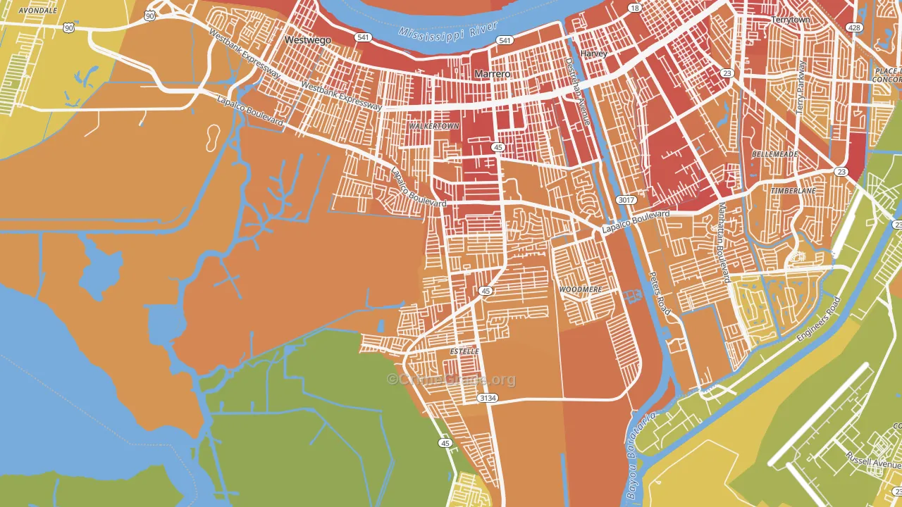 70072, LA Map of Vehicle Theft Rates