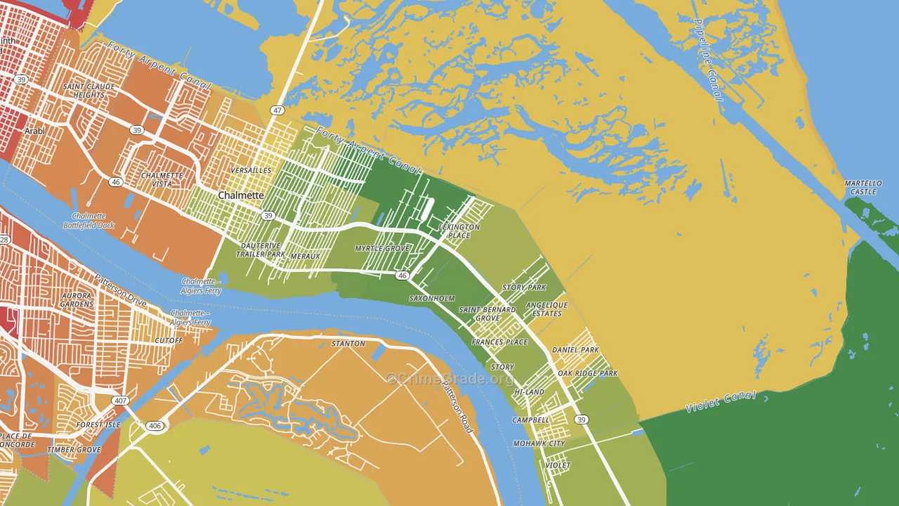 70075, LA Map of Vehicle Theft Rates