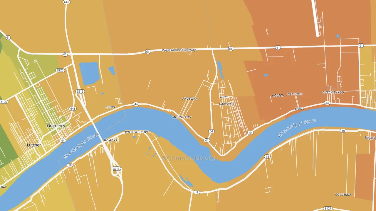 70076, LA Map of Vehicle Theft Rates