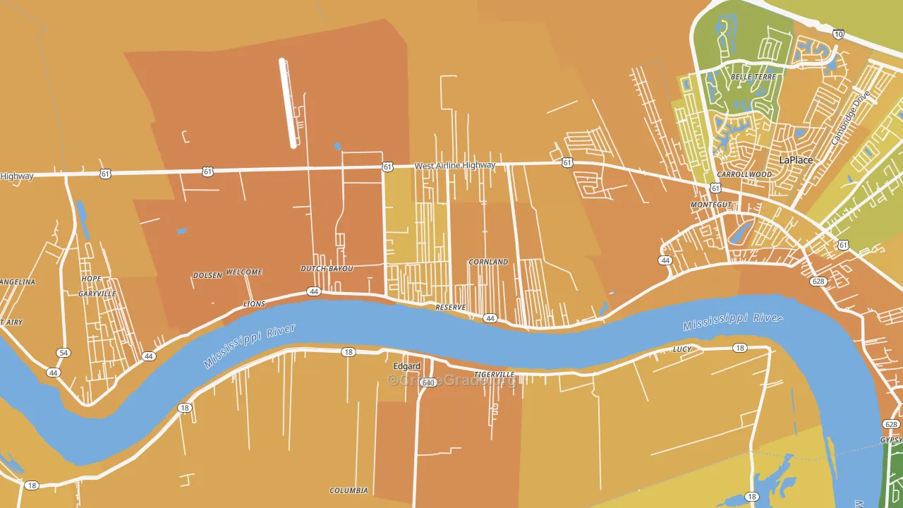 70084, LA Map of Vehicle Theft Rates