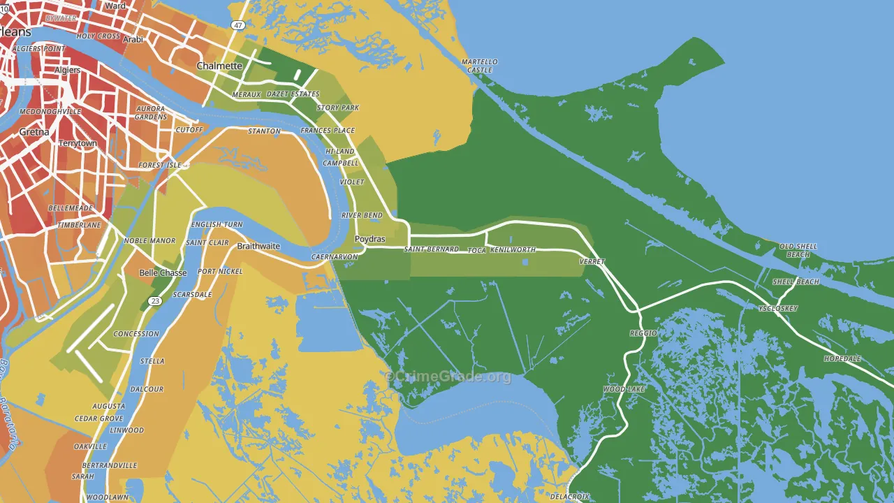 70085, LA Map of Vehicle Theft Rates