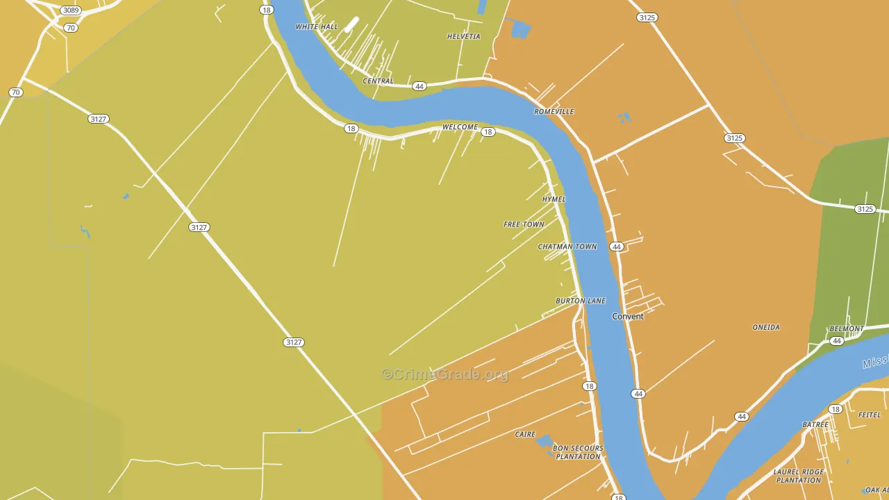 70086, LA Map of Vehicle Theft Rates