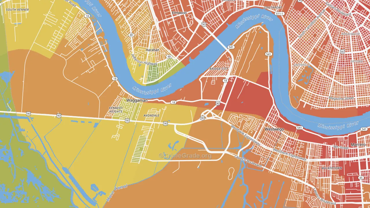 70094, LA Map of Vehicle Theft Rates