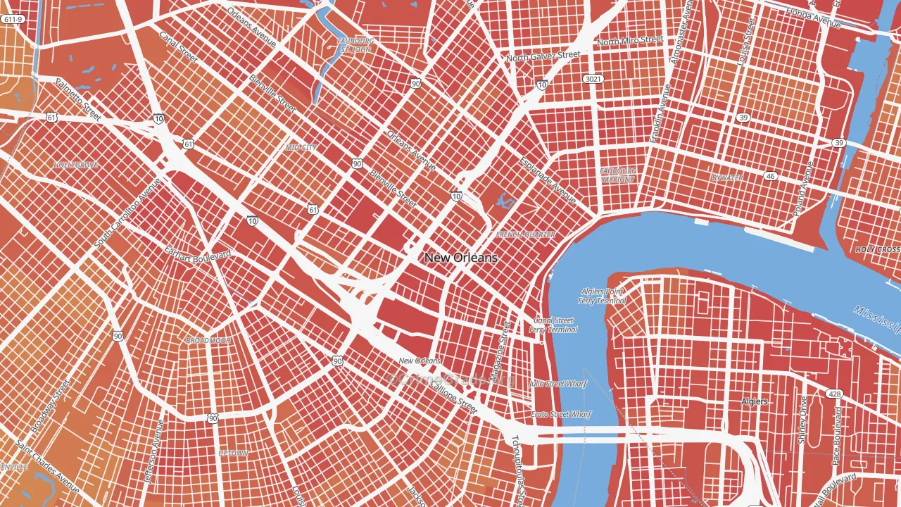 70112, LA Map of Vehicle Theft Rates