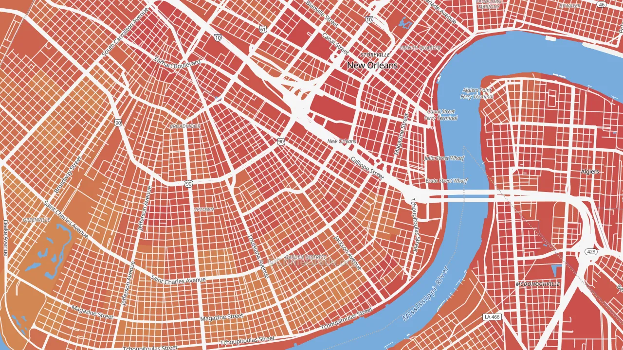 70113, LA Map of Vehicle Theft Rates