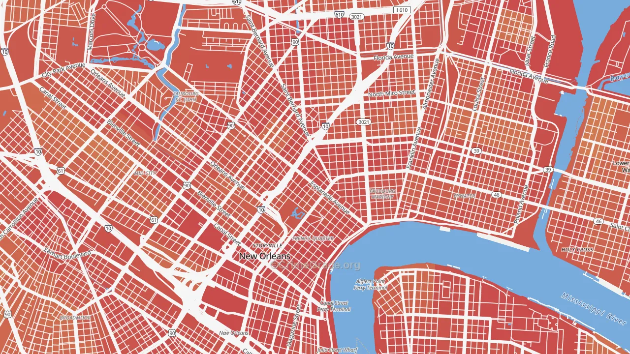 70116, LA Map of Vehicle Theft Rates