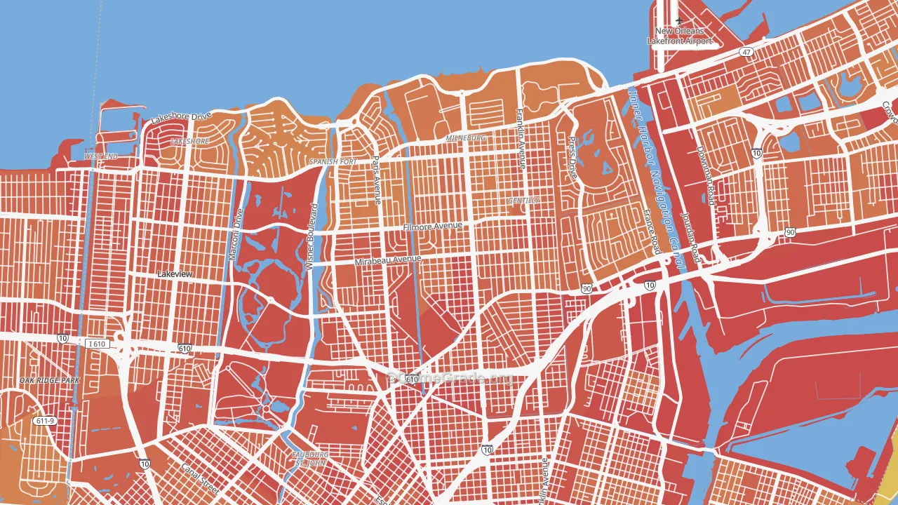 70122, LA Map of Vehicle Theft Rates