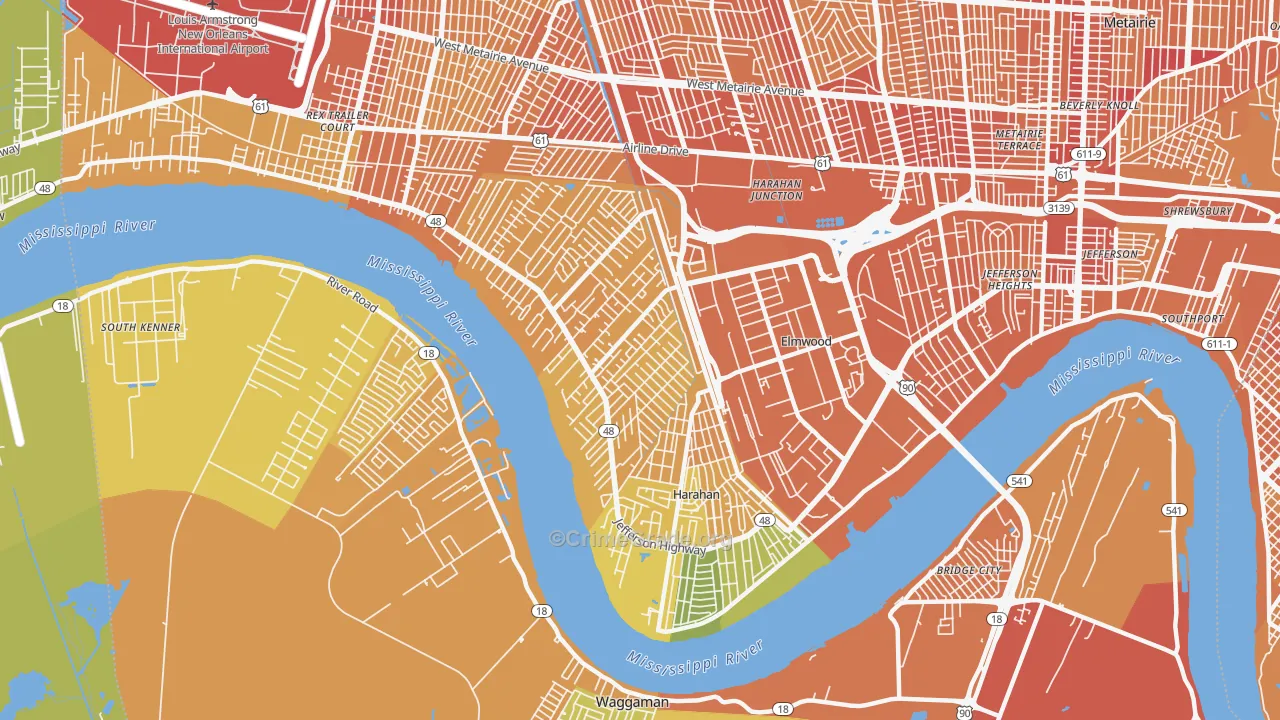 70123, LA Map of Vehicle Theft Rates