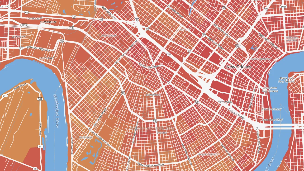 70125, LA Map of Vehicle Theft Rates