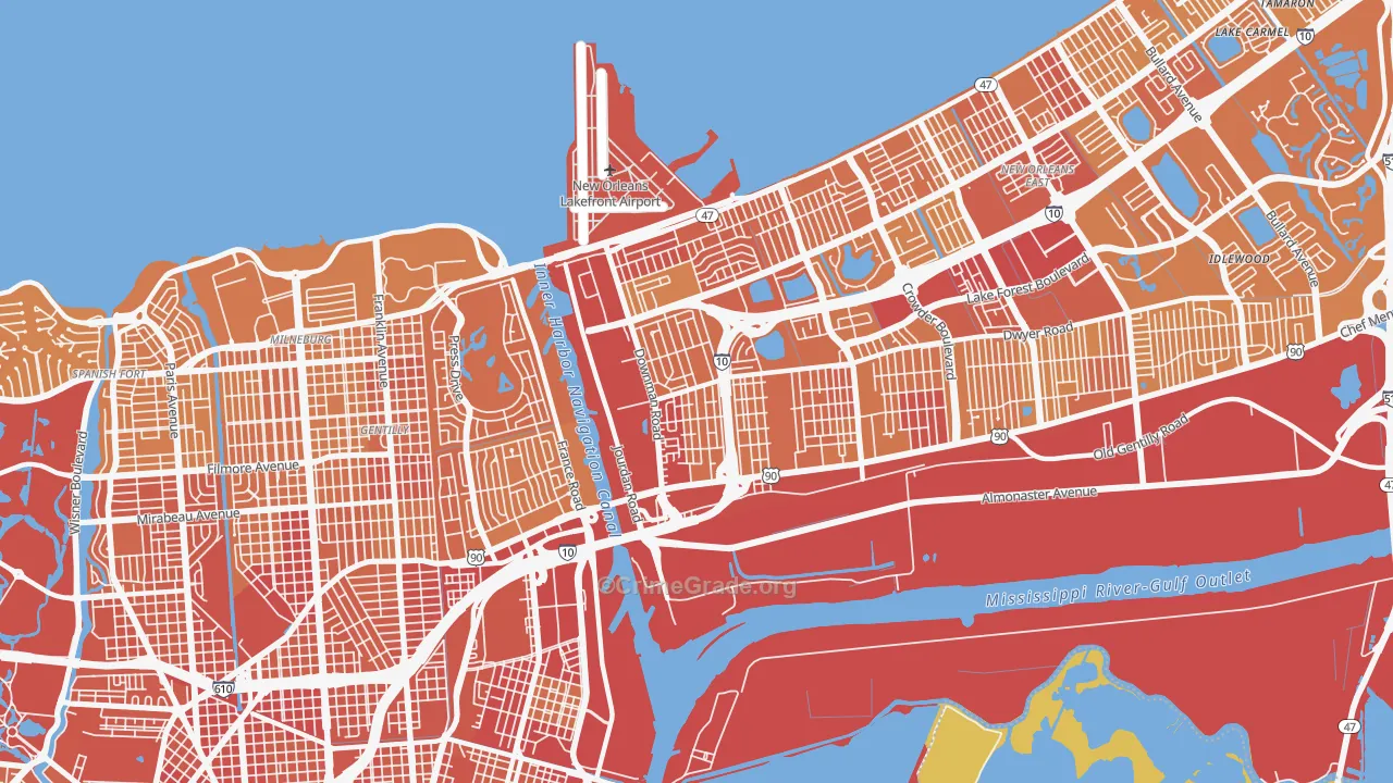 70126, LA Map of Vehicle Theft Rates