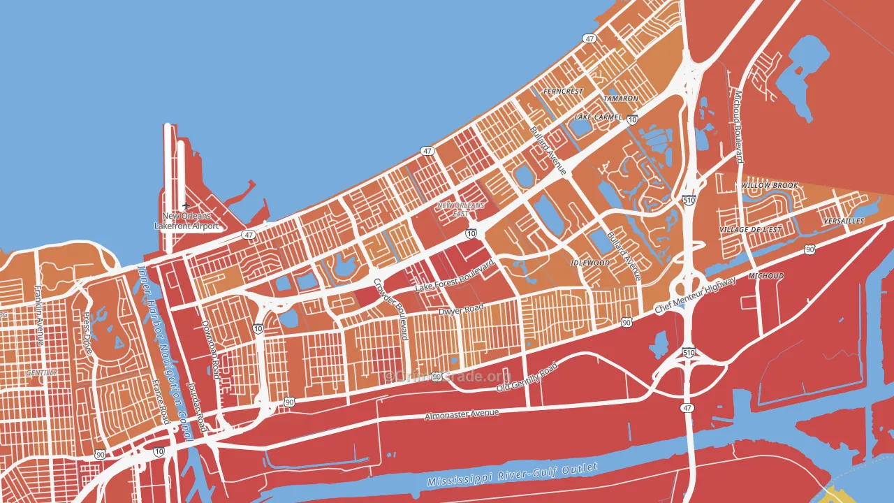 70127, LA Map of Vehicle Theft Rates
