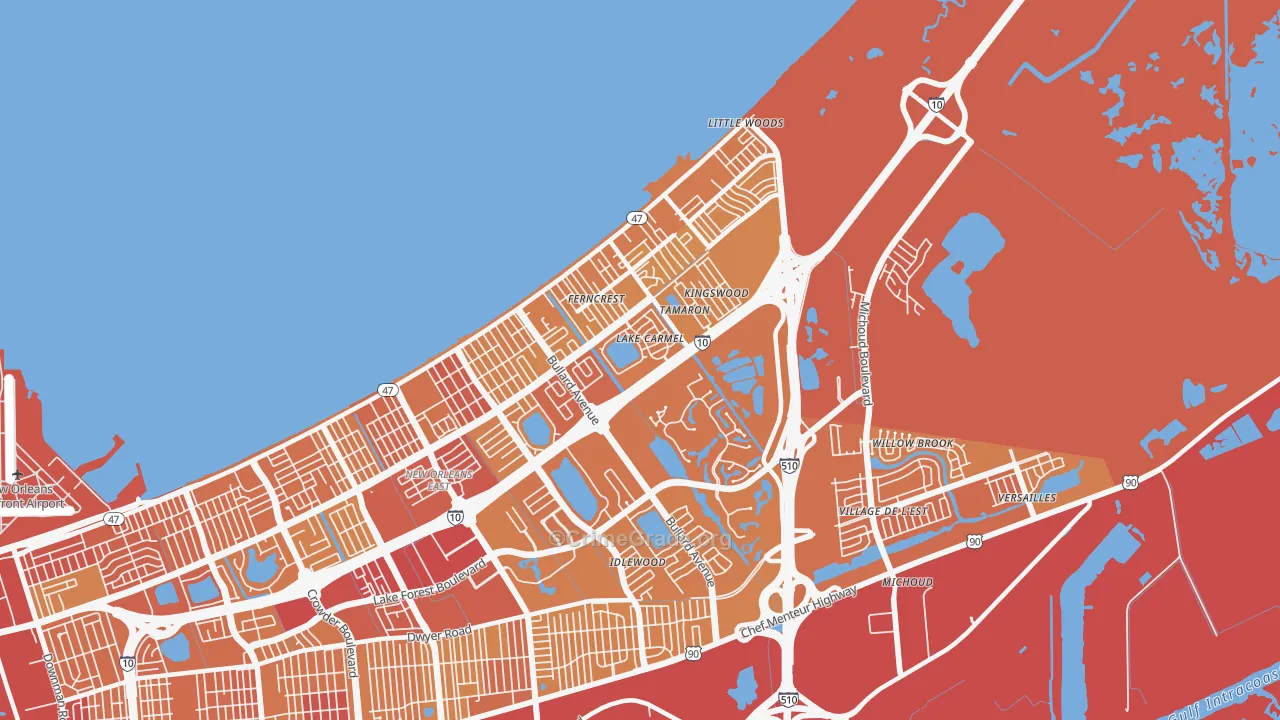 70128, LA Map of Vehicle Theft Rates