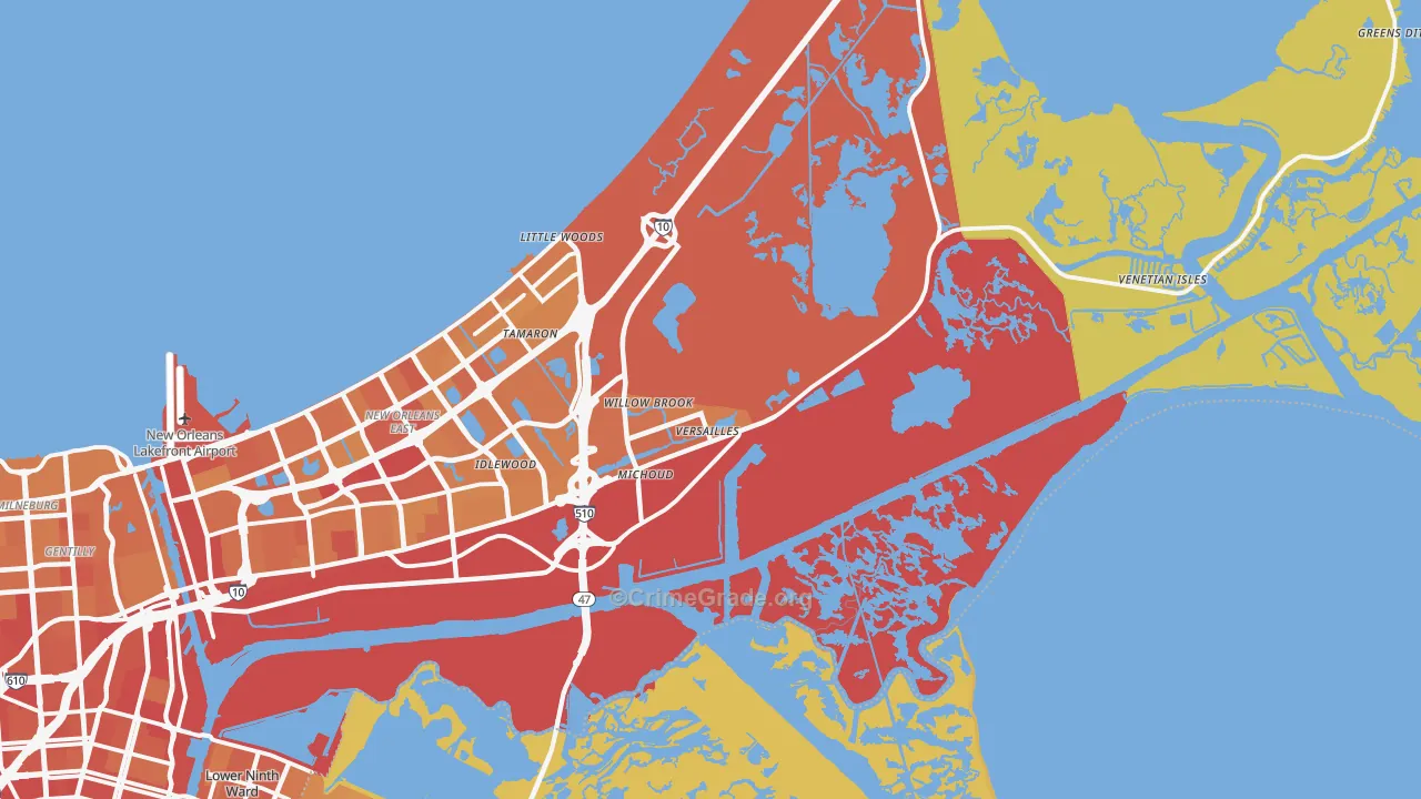 70129, LA Map of Vehicle Theft Rates