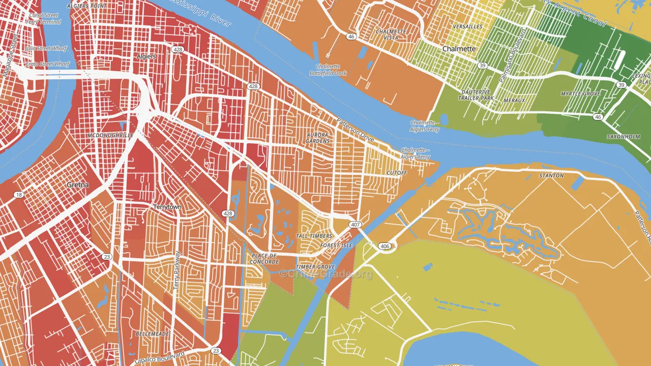 70131, LA Map of Vehicle Theft Rates