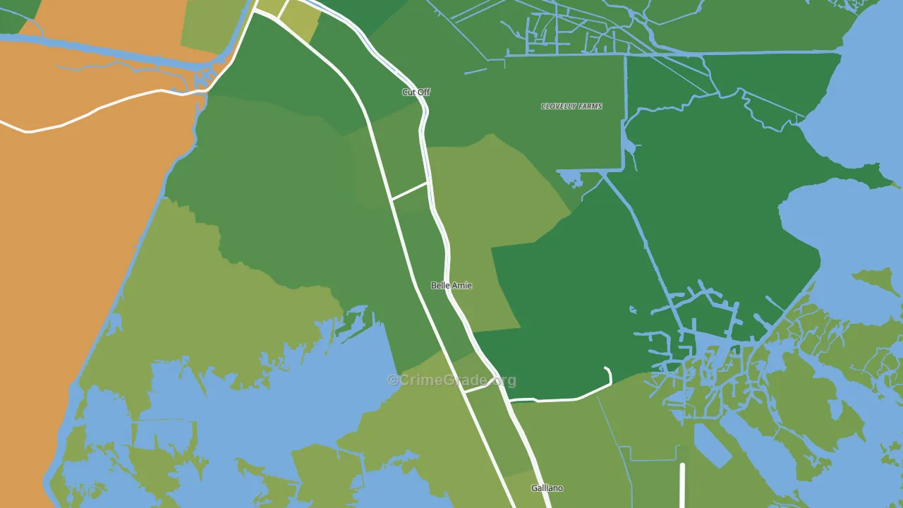 70345, LA Map of Vehicle Theft Rates