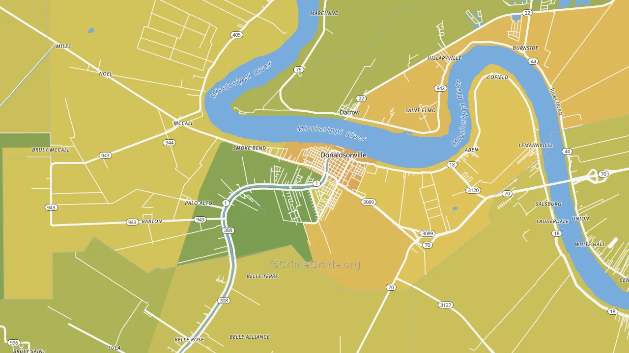 70346, LA Map of Vehicle Theft Rates