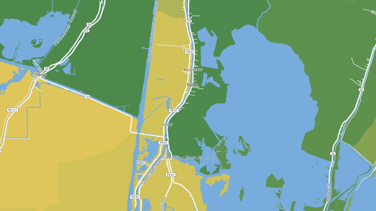 70353, LA Map of Vehicle Theft Rates