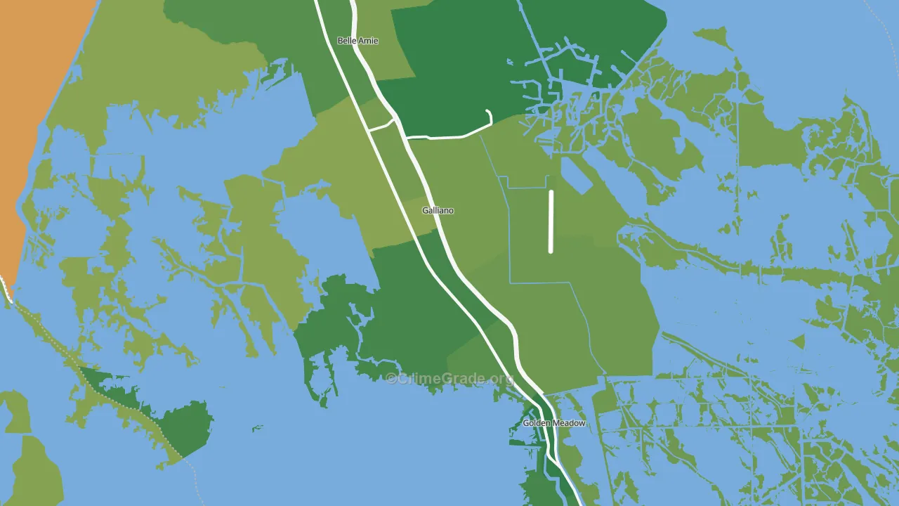 70354, LA Map of Vehicle Theft Rates