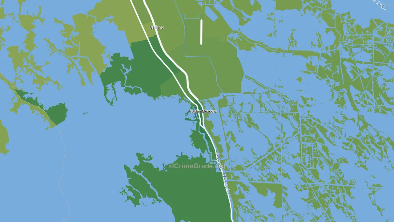 70357, LA Map of Vehicle Theft Rates
