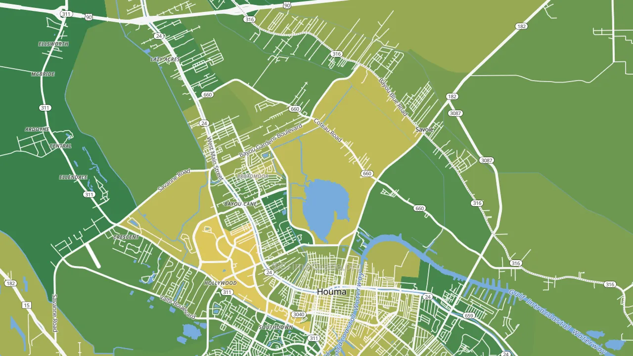 70364, LA Map of Vehicle Theft Rates