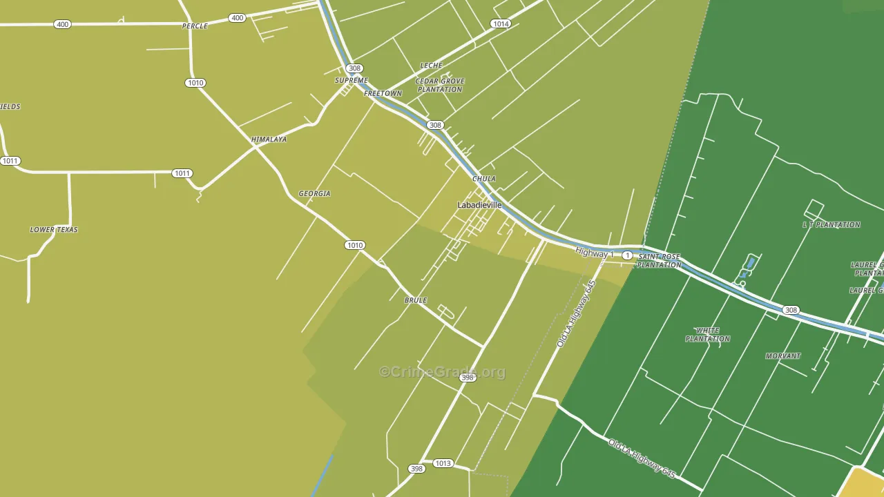 70372, LA Map of Vehicle Theft Rates