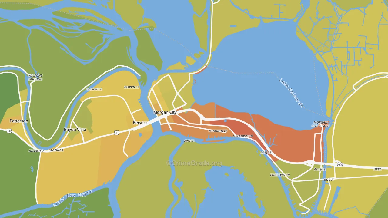 70380, LA Map of Vehicle Theft Rates