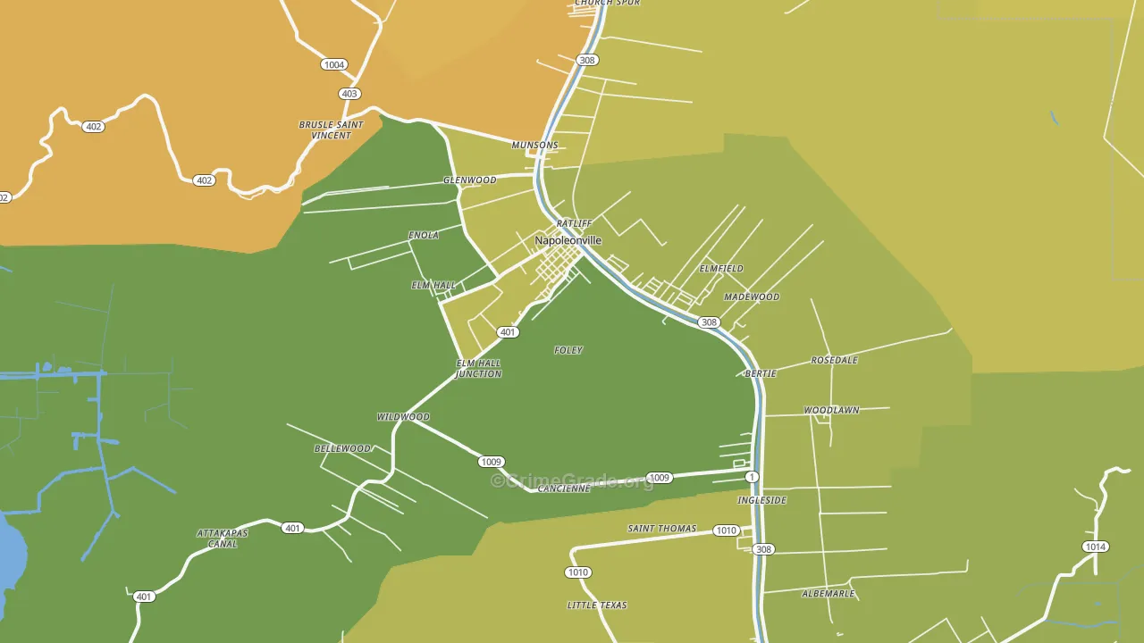 70390, LA Map of Vehicle Theft Rates