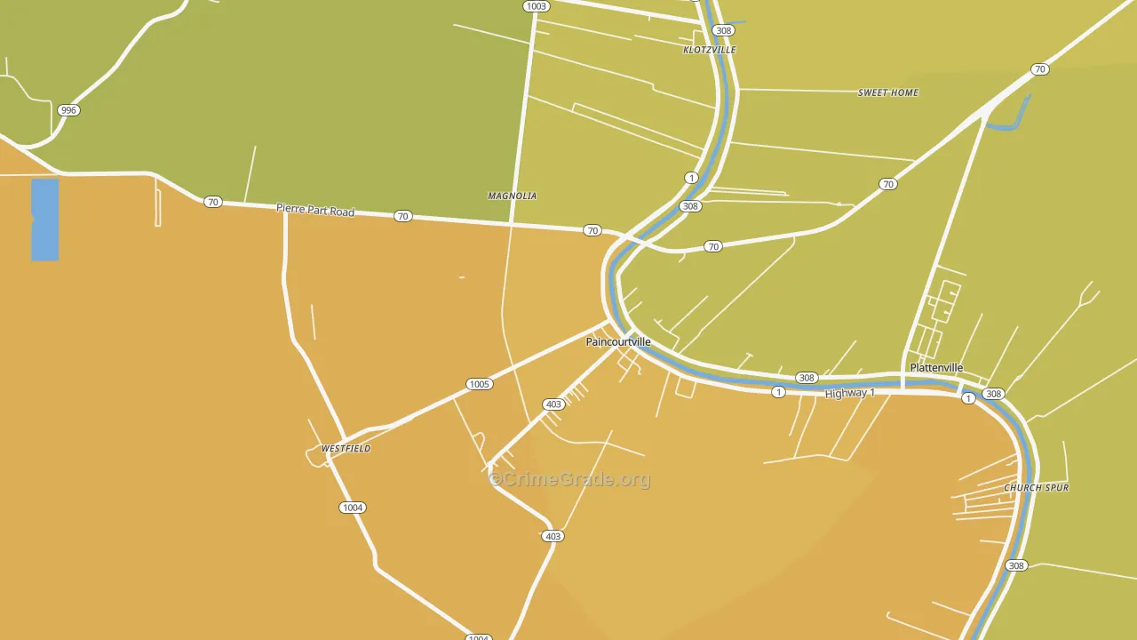 70391, LA Map of Vehicle Theft Rates