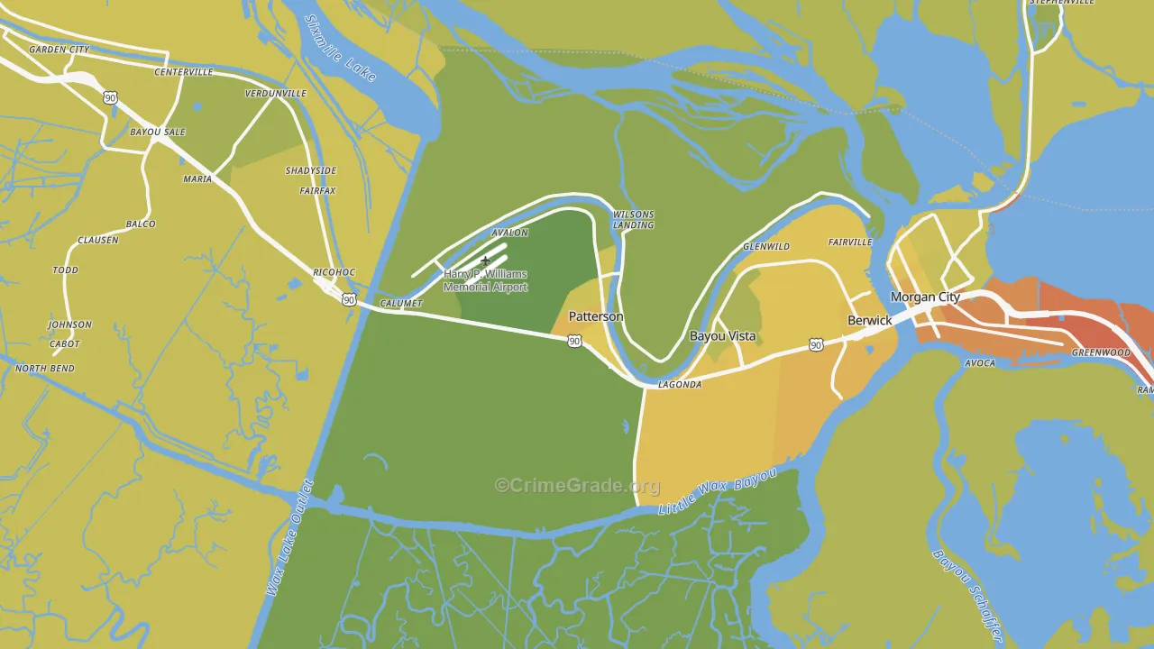 70392, LA Map of Vehicle Theft Rates