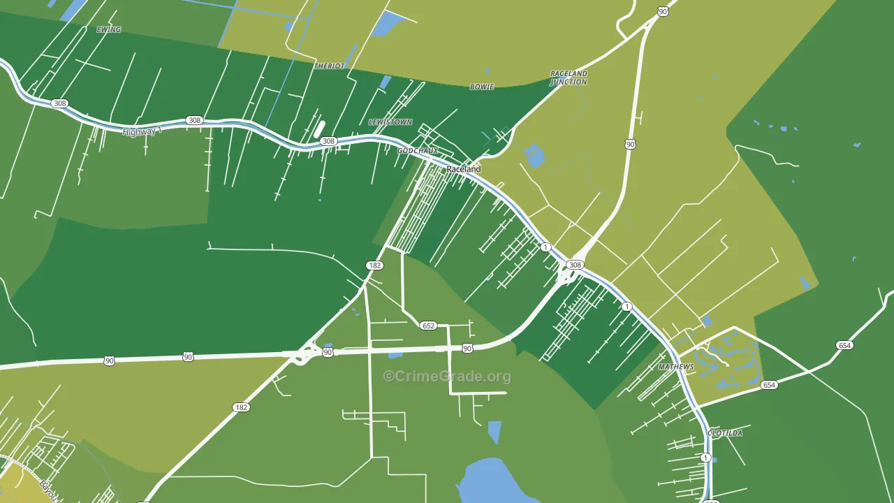 70394, LA Map of Vehicle Theft Rates