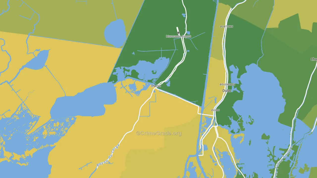 70397, LA Map of Vehicle Theft Rates