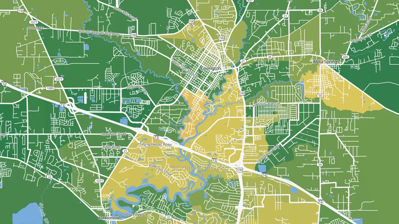 70433, LA Map of Vehicle Theft Rates