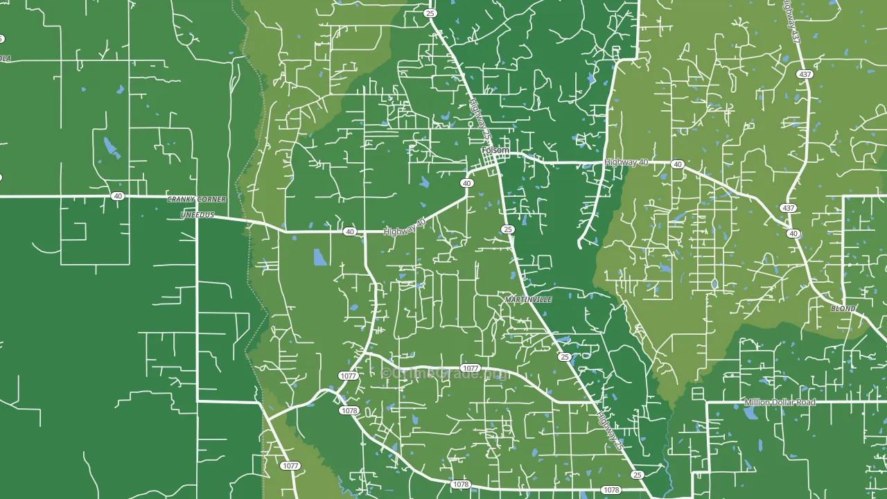 70437, LA Map of Vehicle Theft Rates