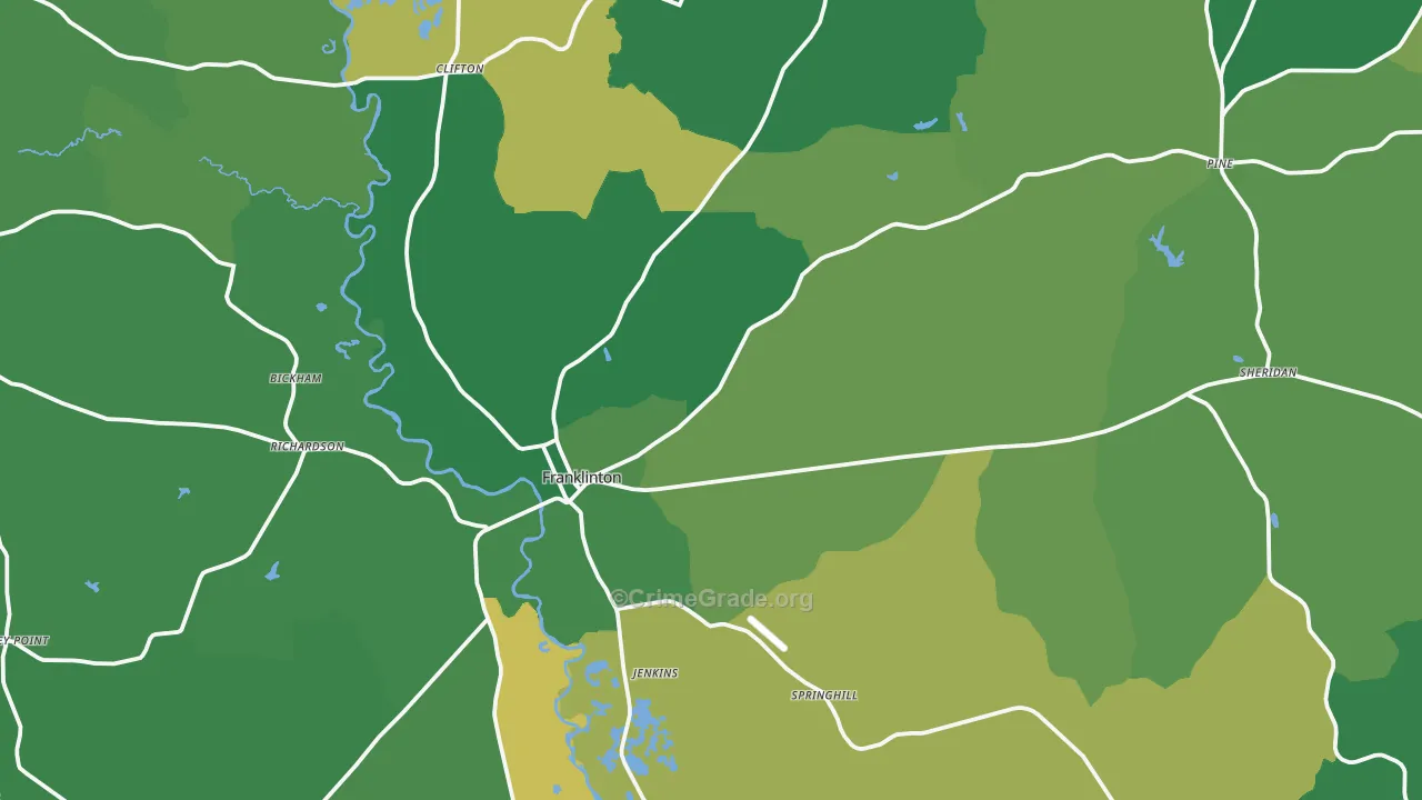 70438, LA Map of Vehicle Theft Rates