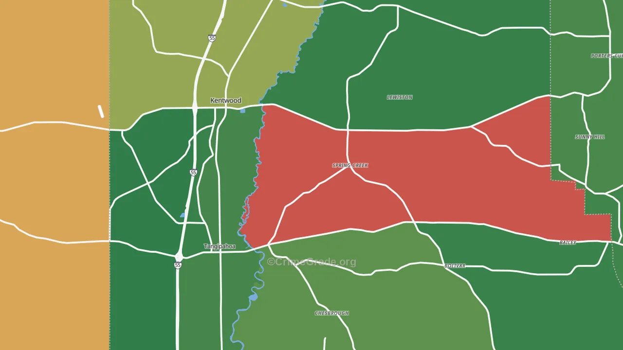70444, LA Map of Vehicle Theft Rates