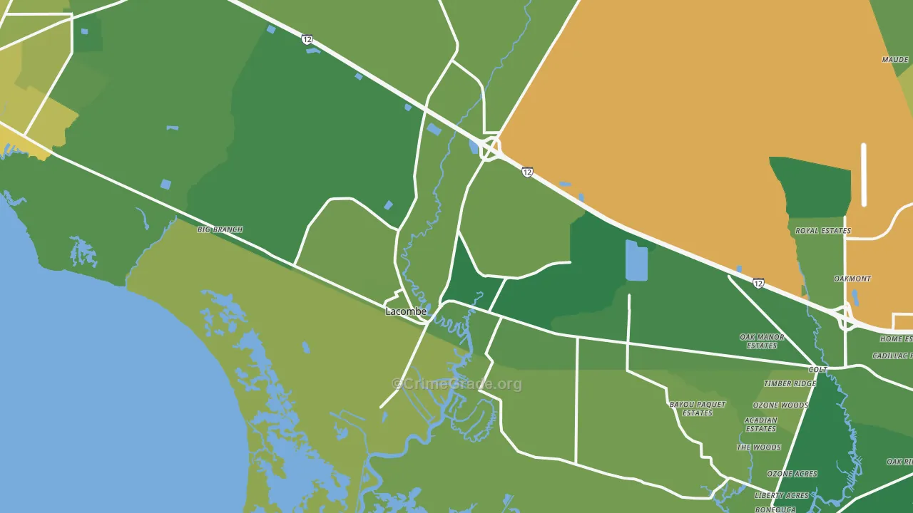 70445, LA Map of Vehicle Theft Rates