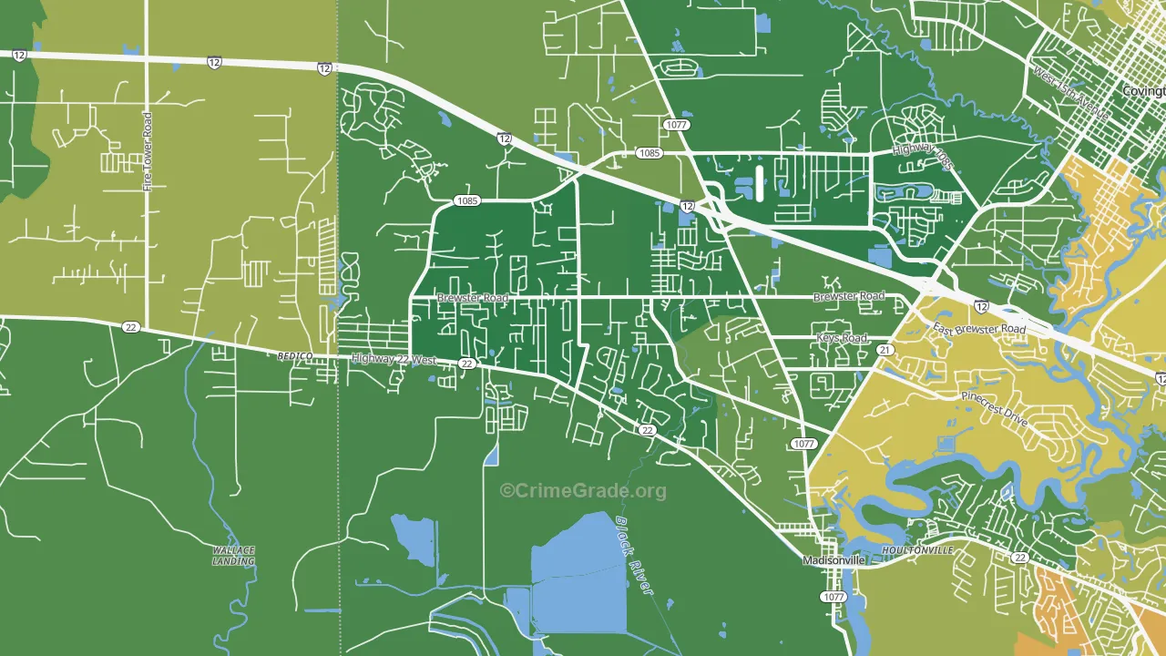 70447, LA Map of Vehicle Theft Rates