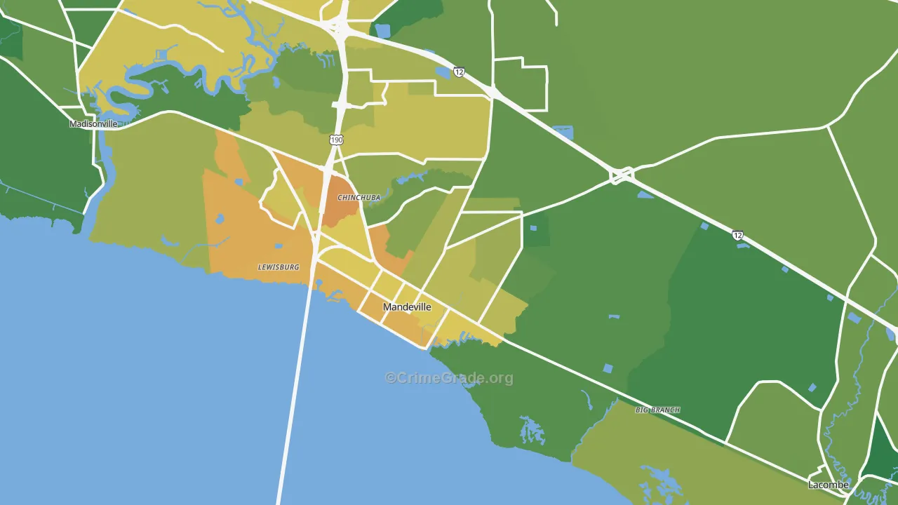 70448, LA Map of Vehicle Theft Rates