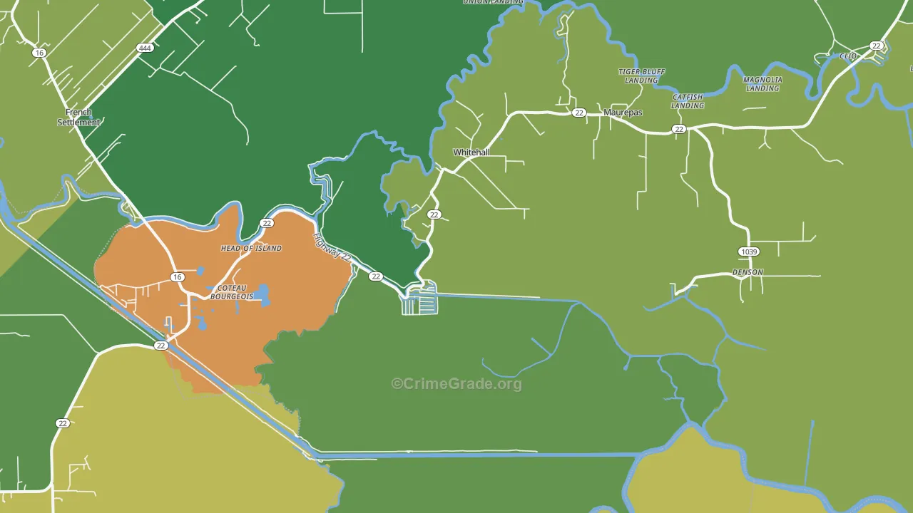 70449, LA Map of Vehicle Theft Rates