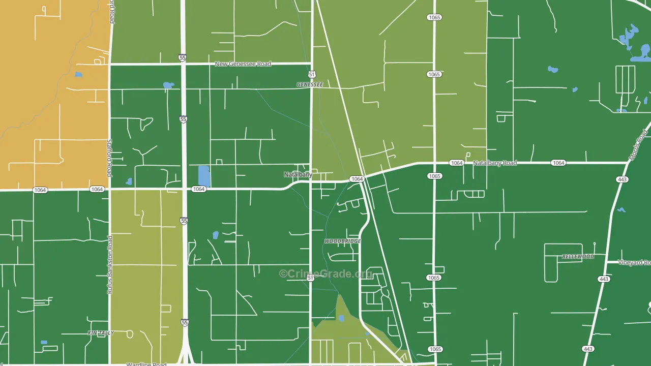 70451, LA Map of Vehicle Theft Rates