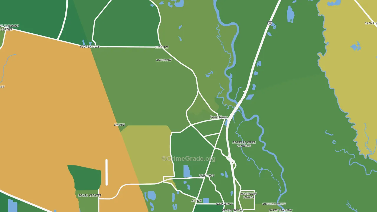 70452, LA Map of Vehicle Theft Rates
