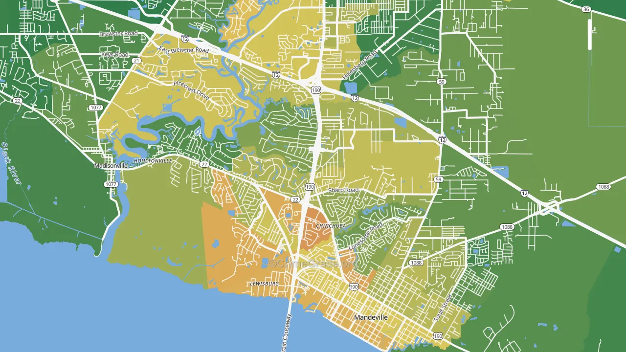70471, LA Map of Vehicle Theft Rates