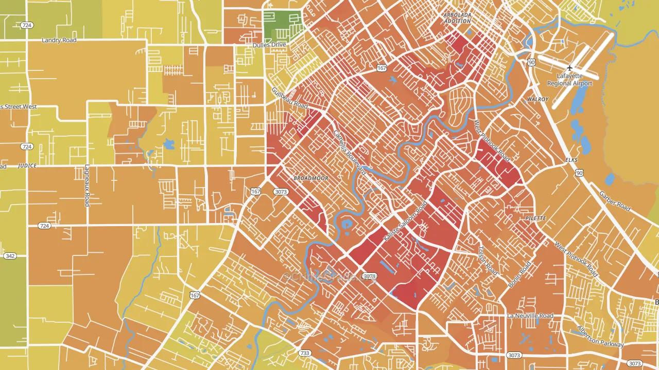 70503, LA Map of Vehicle Theft Rates