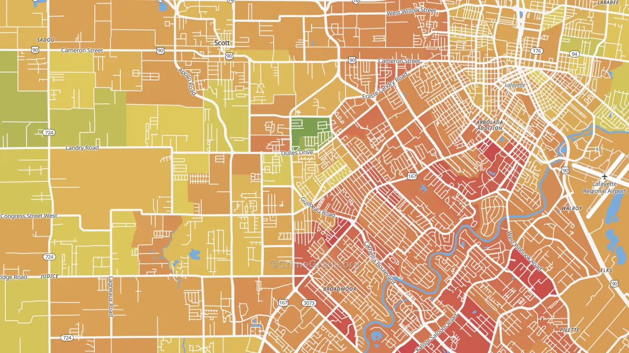 70506, LA Map of Vehicle Theft Rates