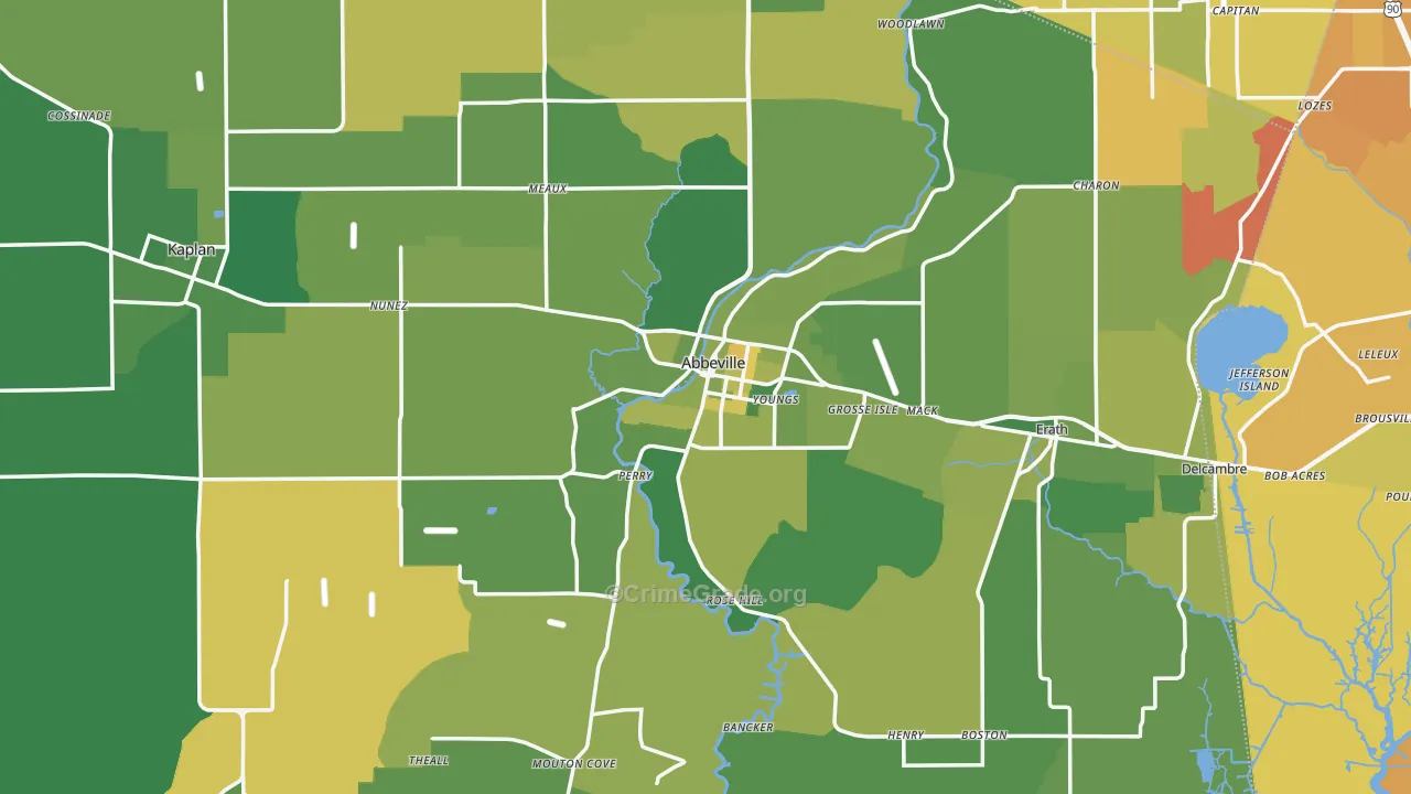 70510, LA Map of Vehicle Theft Rates