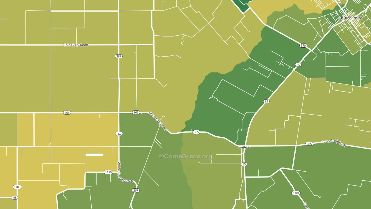 70516, LA Map of Vehicle Theft Rates