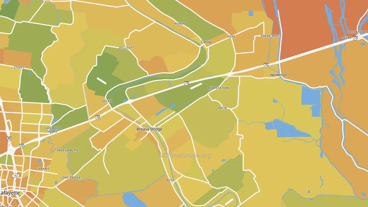 70517, LA Map of Vehicle Theft Rates
