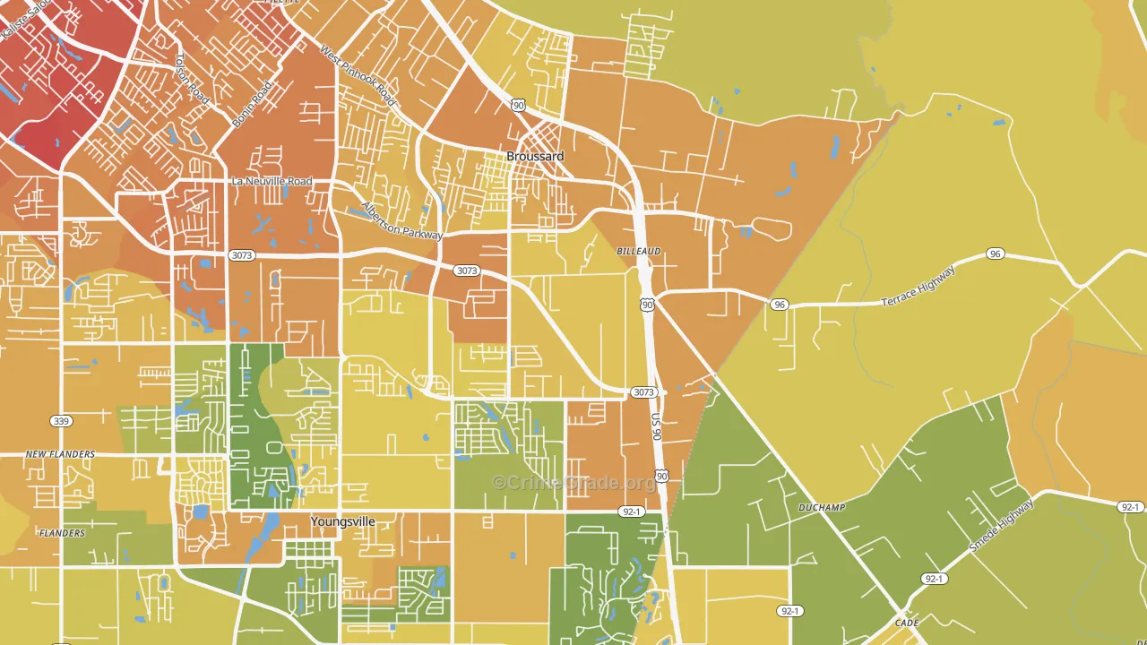 70518, LA Map of Vehicle Theft Rates