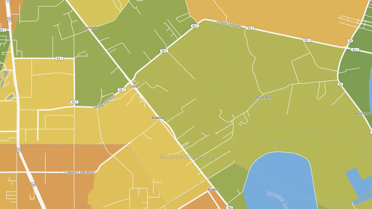 70519, LA Map of Vehicle Theft Rates