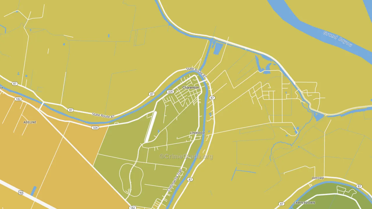 70523, LA Map of Vehicle Theft Rates